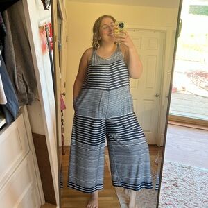 Striped Sleeveless Jumpsuit